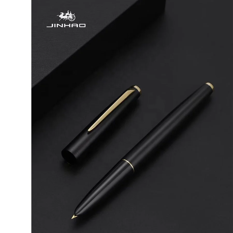 Jinhao 911 Copper Matte Black Fountain Pen with Gold and Chrome Clip - 0.38mm Extra Fine Point custom logo gift writing pen