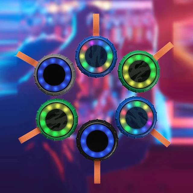 IPX6 Waterproof LED Colorful Speaker Portable Mini Wireless BT Speaker For Outdoors And Sports