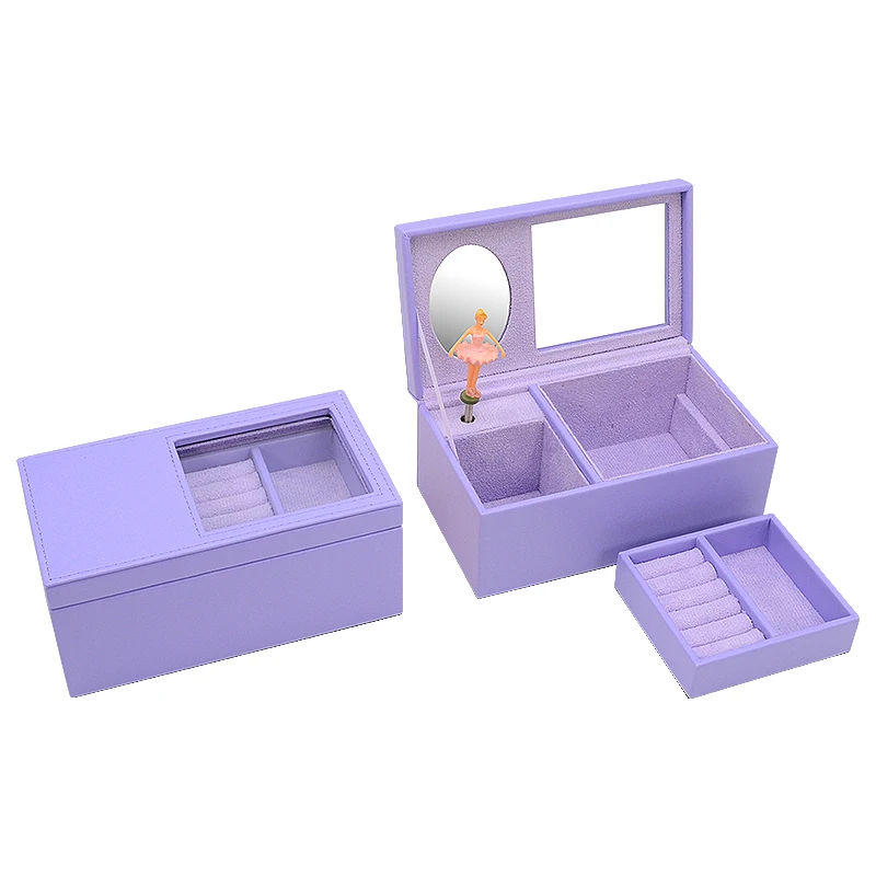 Wholesale Custom Musical Pu Leather Box For Twirling Dancing Girl Jewelry Storage Music Case