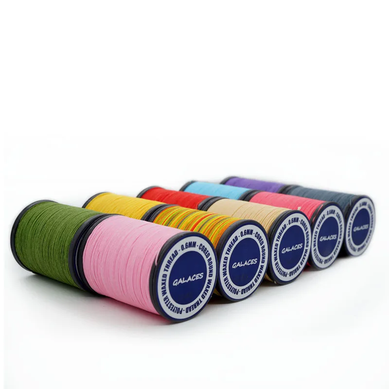 Круглая восковая нить из полиэстера 0,4 мм, высокопрочная восковая нить для кожаных сумок ручной работы