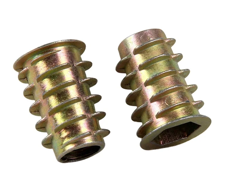 Wood insert nut for table inner thread and outer thread nut for furniture