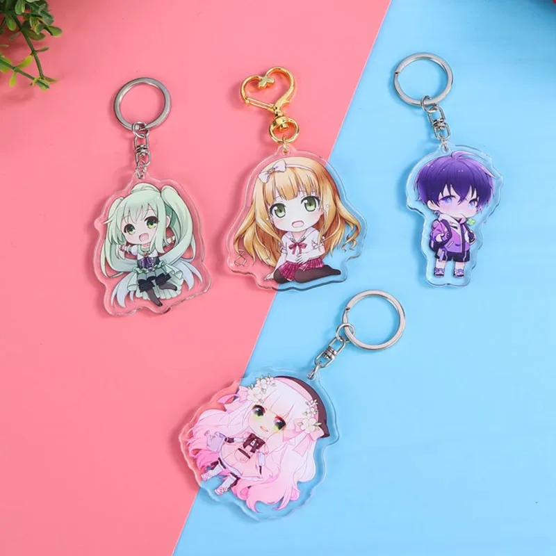 High Quality Customized Anime Figure Keychain Drip Glue Pendant Glitter Epoxy Clear Custom Acrylic Charm DIY Animation
