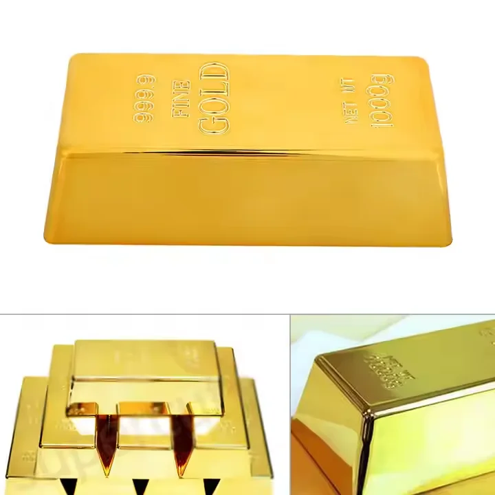 24k Gold Plated Customized plastic Bar Us Dollar Banknote Coins For Game Playing Prop Money
