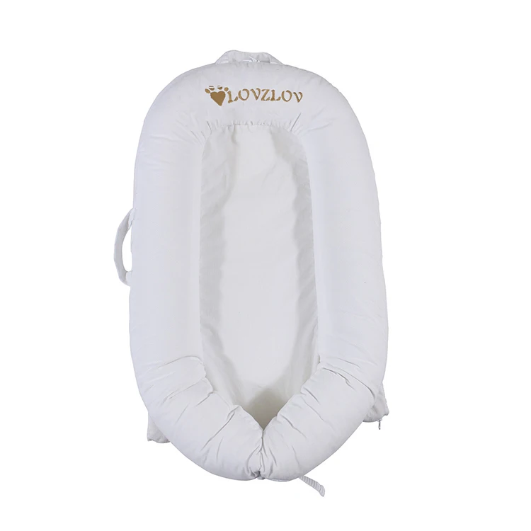 
Portable 100% organic corduroy cotton newborn baby sleeping pod round baby nest 