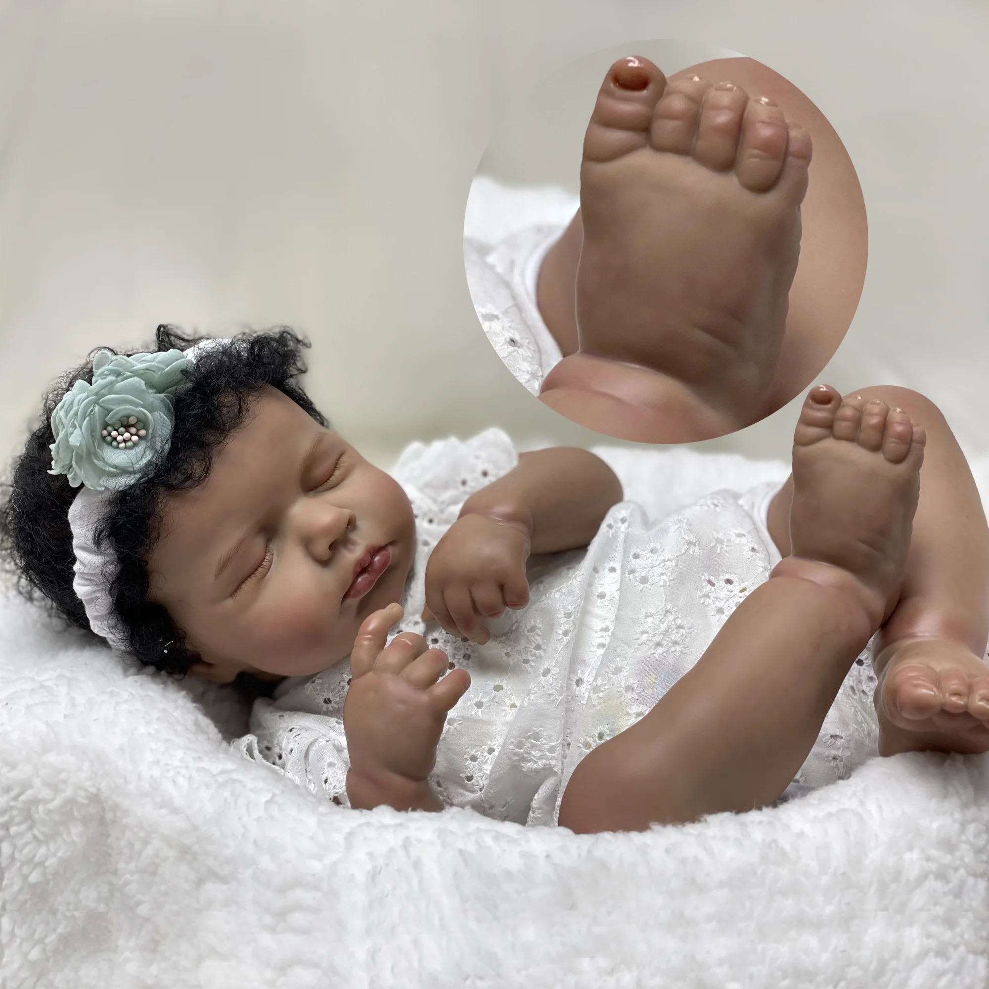 Hot Products 18 inch  Realistic Gift Boneka  Bahan Vinyl Silicone Custom Handmade Painting Newborn Reborn Baby Doll