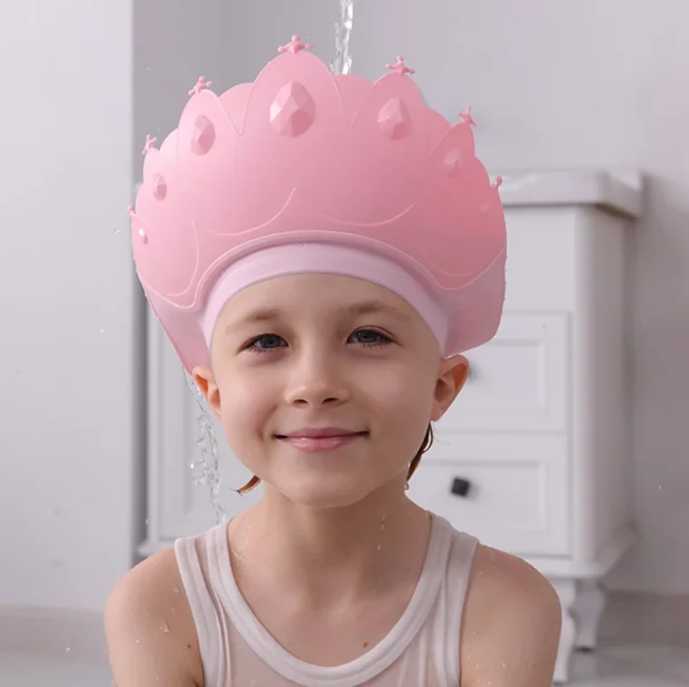 Adjustable Baby Shower Hat Crab Shape Wash Hair Shield Shampoo Hat for Baby Bath Ear Protection Safe Children Shower Head Cover