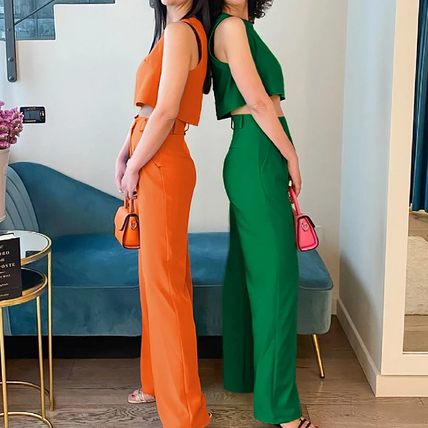Summer pajamas loose loungewear solid color outerwear cotton and linen 2 piece set women