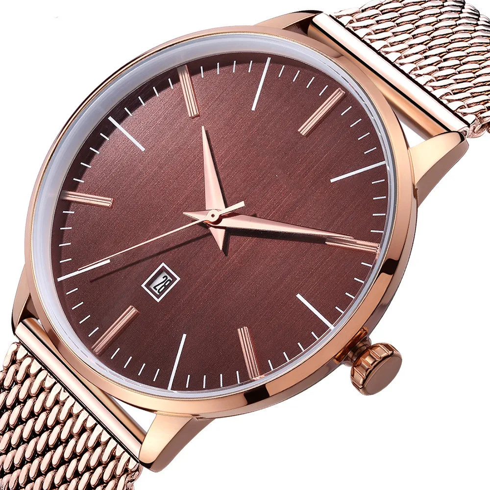 Build Your Own Brand Watches Luxury Magnetic Men Watches Stainless Steel Mesh Wristwatch Waterproof Business Watch Relojes