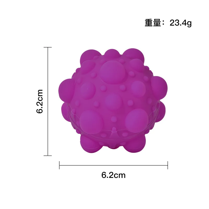 2022 Popular Silicone Anxiety Stress Relief Push Bubble Pop Sensory Rainbow Popper Mini Squishy 3D Stress Ball Fidget Toy