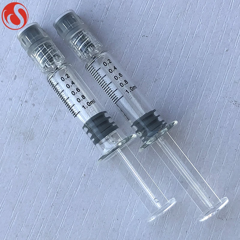 Высокое качество 1 мл стеклянный CBD масляный шприц наполнитель для работы с персональными компьютерами упаковочные