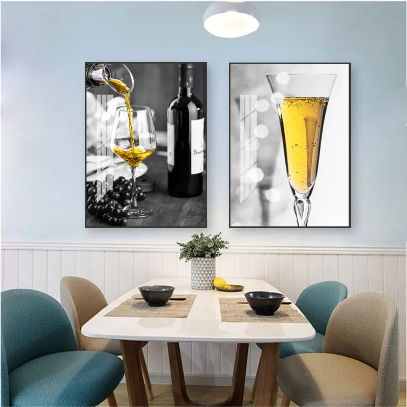 Creative Wine Glass Picture Home Dining Kitchen Combination Wall Painting Wall Painting