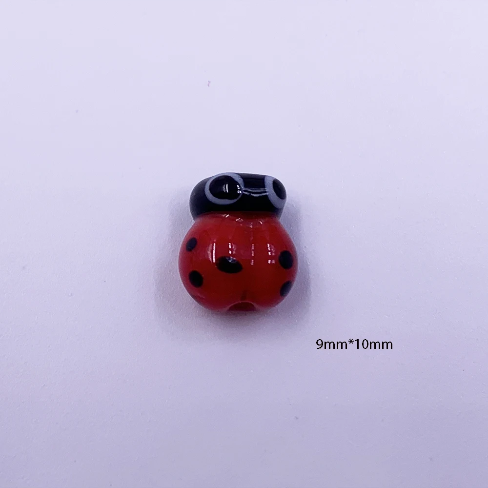 Factory wholesale DIY Bracelet Cute Lampwork Murano Glass Ladybug Beads