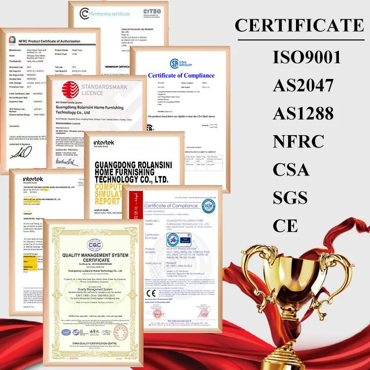 Rolansini 3 Tracks Cheap Double Glazed Glass Insulating Aluminium Canada Triple Pane Sliding Windows With Screen