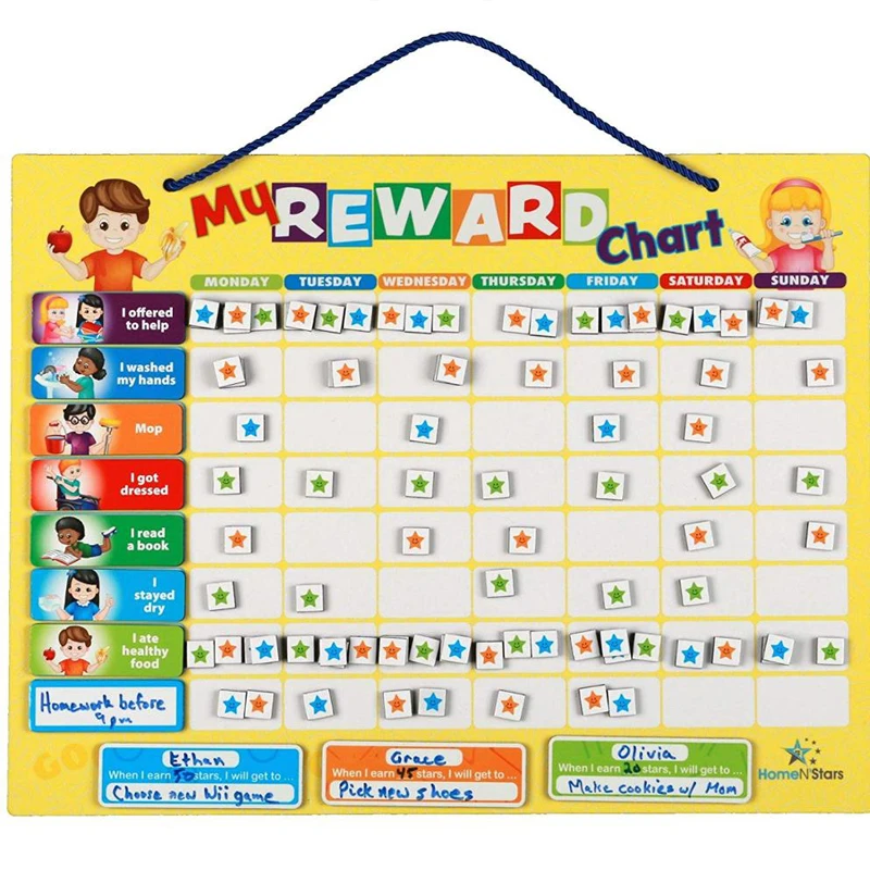 2022 Amazon Hot Sell Creative Potty Training Stylish Magnetic Kids Children Reward Chore Charts Fridge Magnet