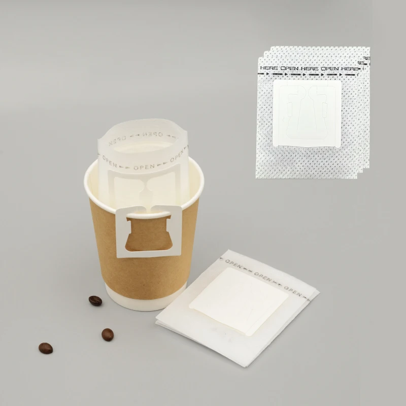 Durable and Customizable Empty Drip Coffee Bags Made with Non-Woven Material for Perfect Coffee Brewing Every Time
