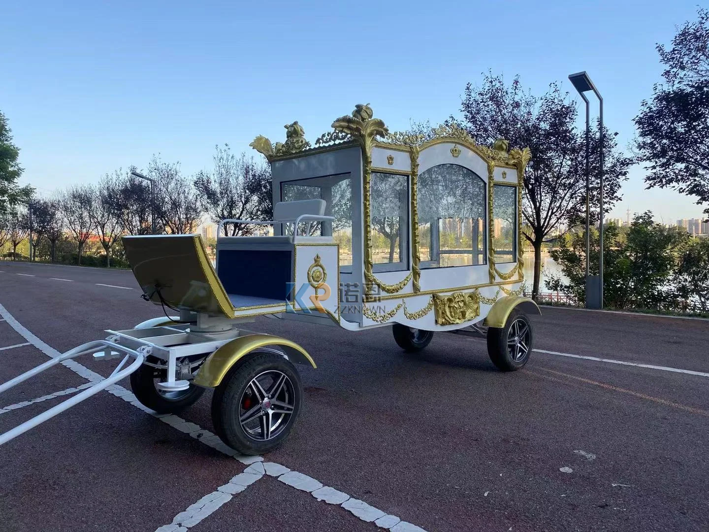 Solemn Four Wheels Funeral Royal Horse Carriage Car Drawn Funeral Carriage