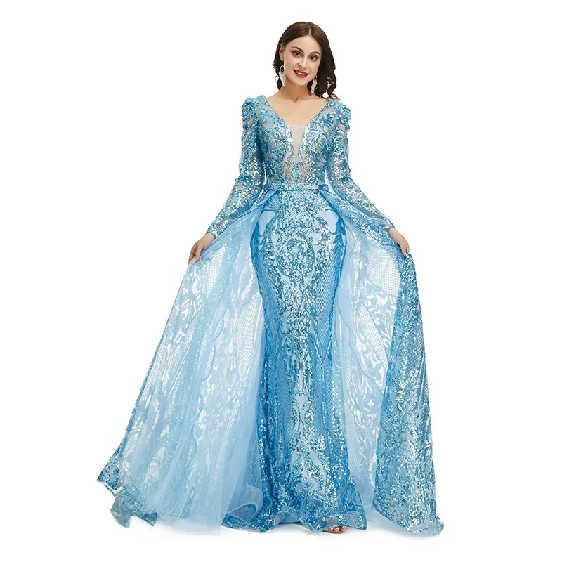 Женское вечернее платье с длинным рукавом