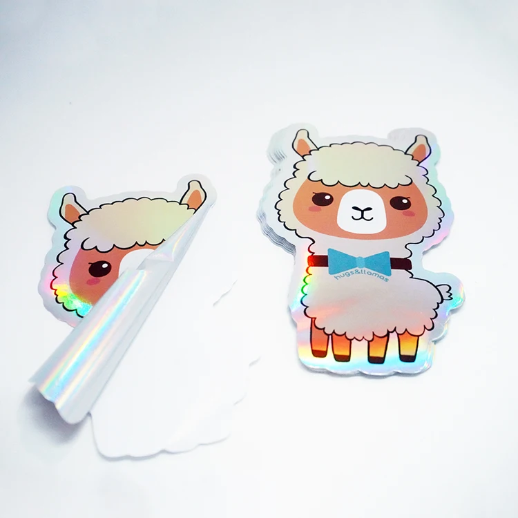 high quality waterproof die cut vinyl stickers label custom reflective holographic material stickers making