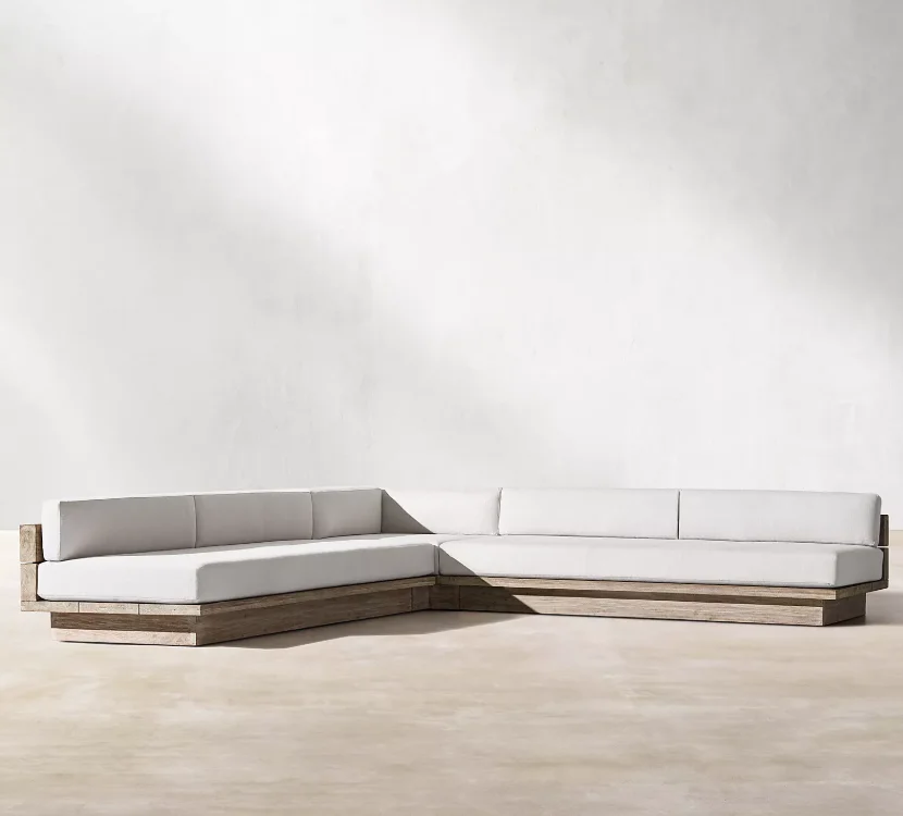  Hot sale patio outdoor furniture luxury l-sectional garden sofa