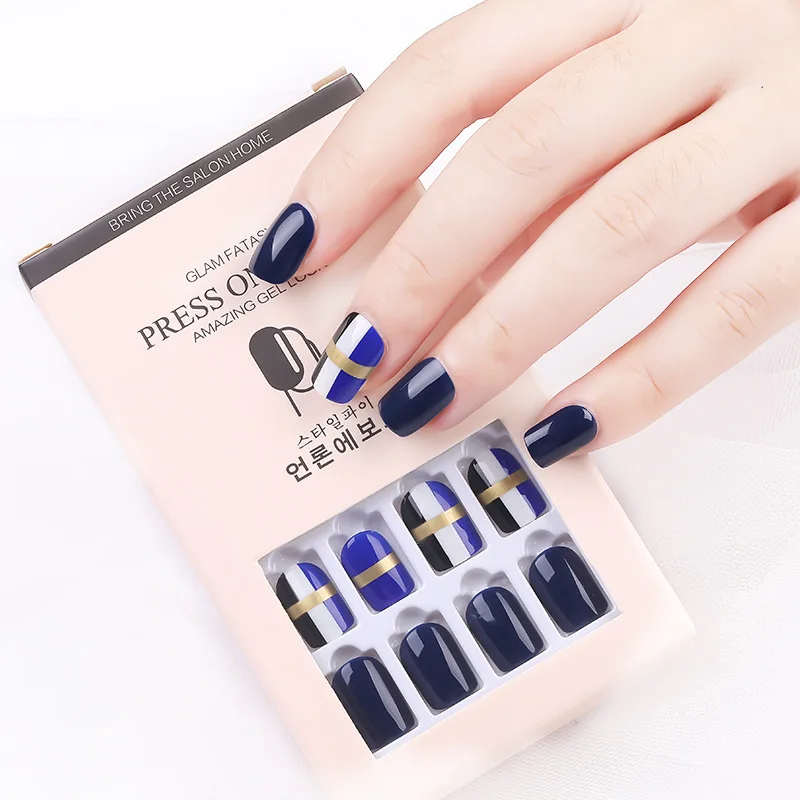 Press on Nail tip Pieces Solid Color Nail Art Finished Removable Wearable Nail Pieces 30pcs Patches For Free Jelly Glue