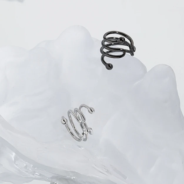 VIANRLA new women ear cuff earrings ear cartilage clip on wrap muti-layer hoop earrings 925 sterling silver ear cuff