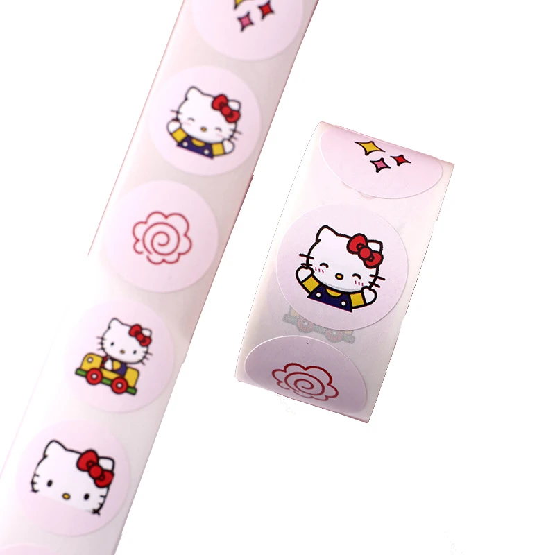 Girls Sticker Hello Kitty Stickers Label Roll Pink Best Sales Adhesive Cute Printing Customized OEM Custom Sticker Gift & Craft