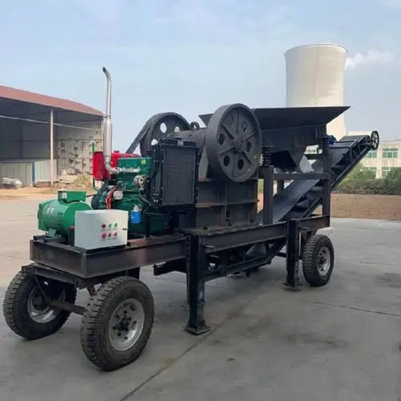 Hot Sale Complete Set Portable Mobile Crushing Plant 100-200t/H Tyre Type Mobile Jaw Crusher