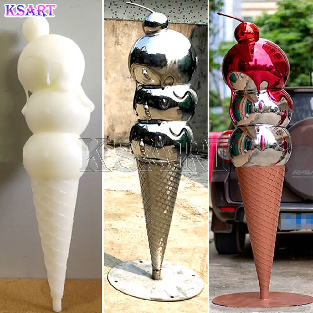 High quality melted ice cream resin Crafts Sculpture Ornaments Shop Gallery Art sculpture Chrome sculpture