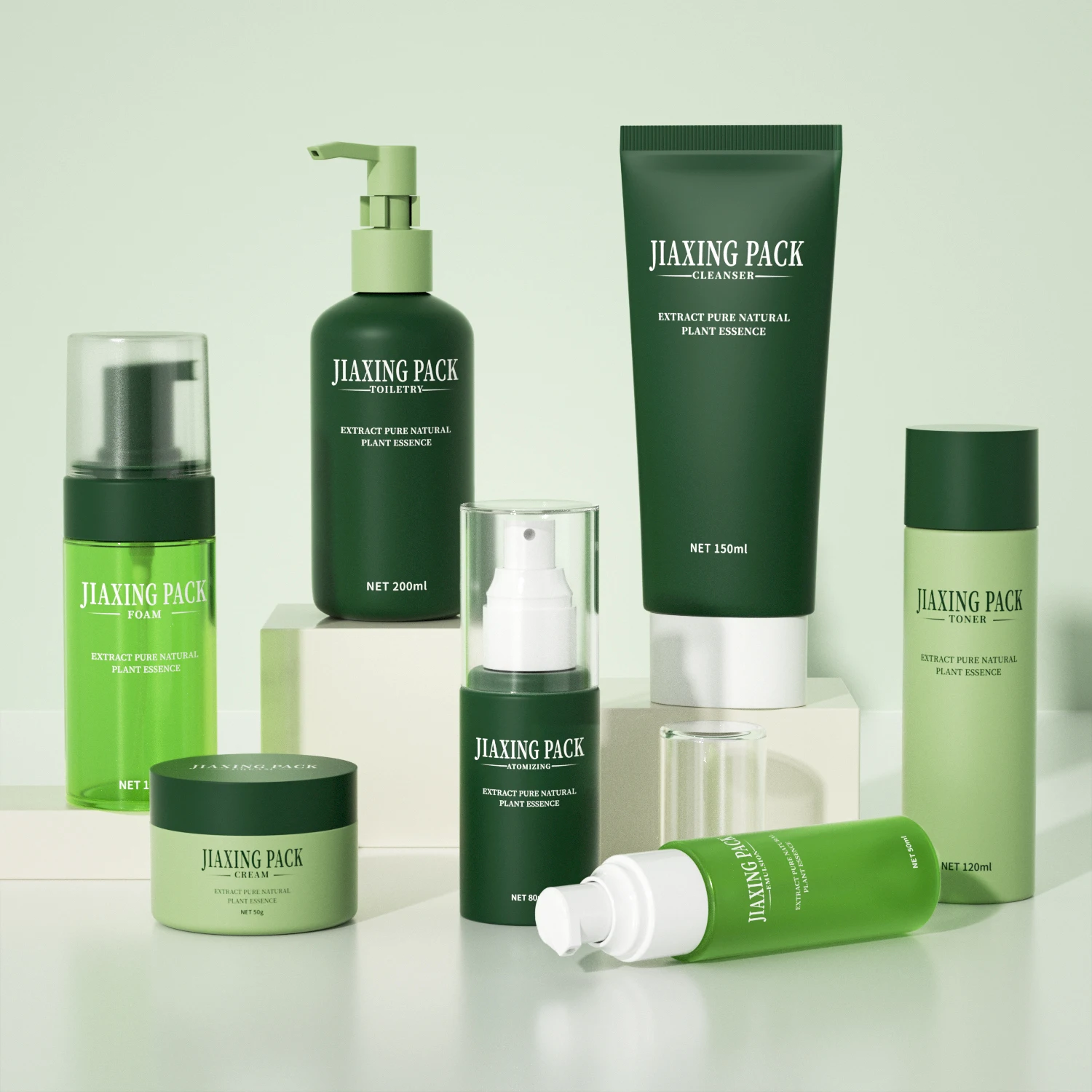 Custom Plastic skin care serum cream lotion packaging PET Shampoo Bottle Hair Oil Bottle With Lotion Pump