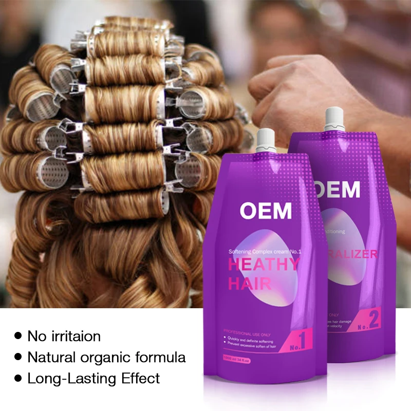 Wholesale Private Label Long Lasting Curling Perm Cream Hair Rebonding Lotion Wave Natural Salon Professional Curly Hair Perm