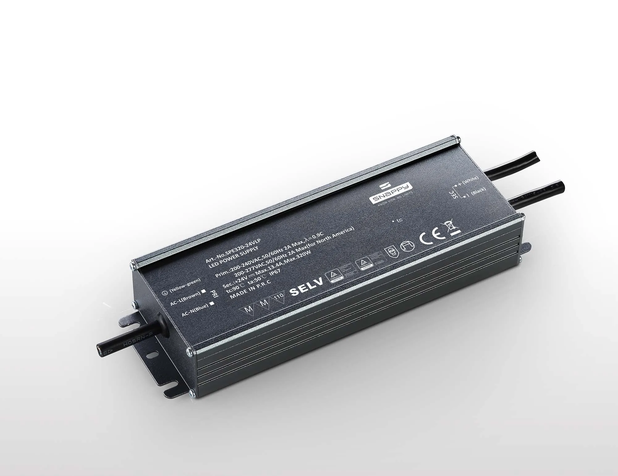 SPE320-24VLP Waterproof IP67 200-277VAC 320W 12V 24V 5 Years warranty LED DRIVER for street light