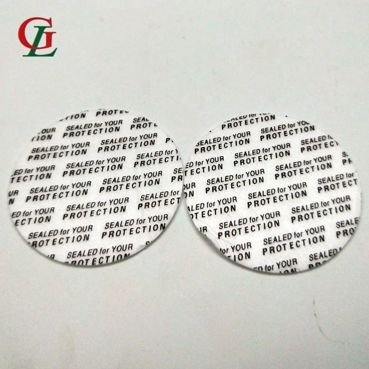 Custom Self Adhesive Pressure Sensitive Bottle Jar lid Seal Foam Induction Liner Ps Foam Liner Sealed For Your Protection in red