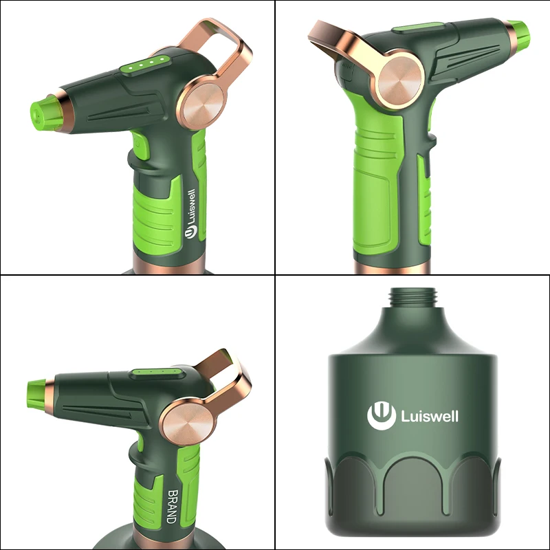 Outdoor style thumb operation 1.5l cylinder jar electric visual water volume watering can portable garden pump sprayer plastic