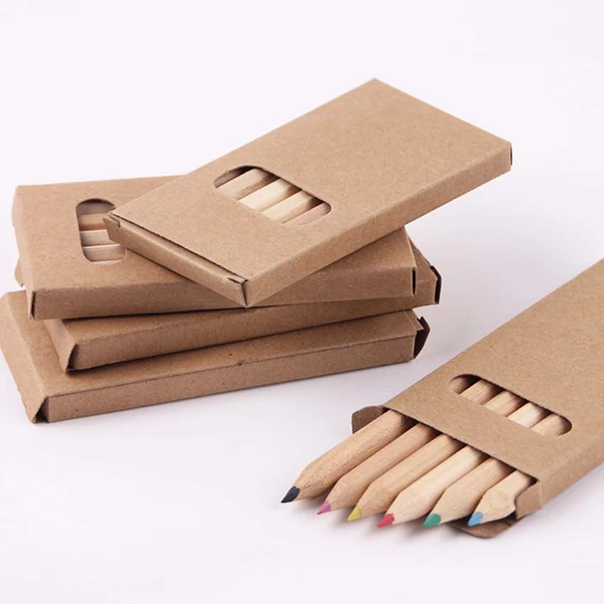 Cheap small pencil set short pencils 6pcs small pencil