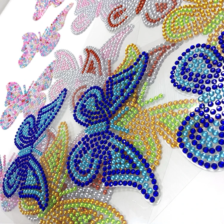 Butterfly Acrylic Diamond Crystal Bling Decorative Girl Woman Butterfly Stickers With Colors Available