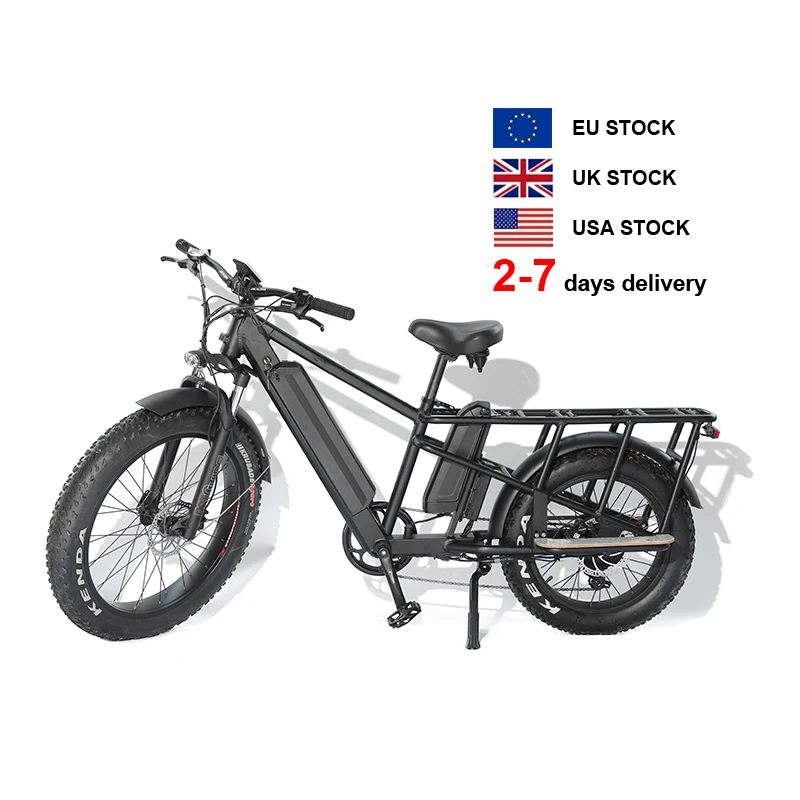 EV Bike Long Range Dual Battery Cargo E Bike Cargo Bike Electric ebike e-cargo family e bicycle for delivery cargo