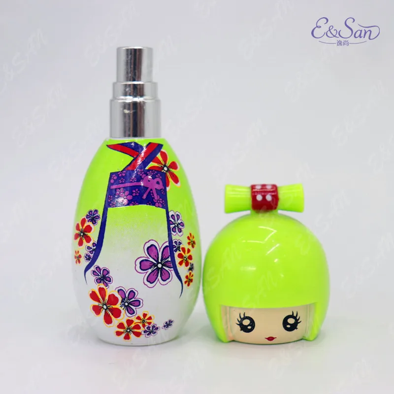 PT081A 20ML Wholesale Colored Kawaii Kimono Dolls Shape Empty Glass Refill Empty Perfume Atomizer Spray Bottle