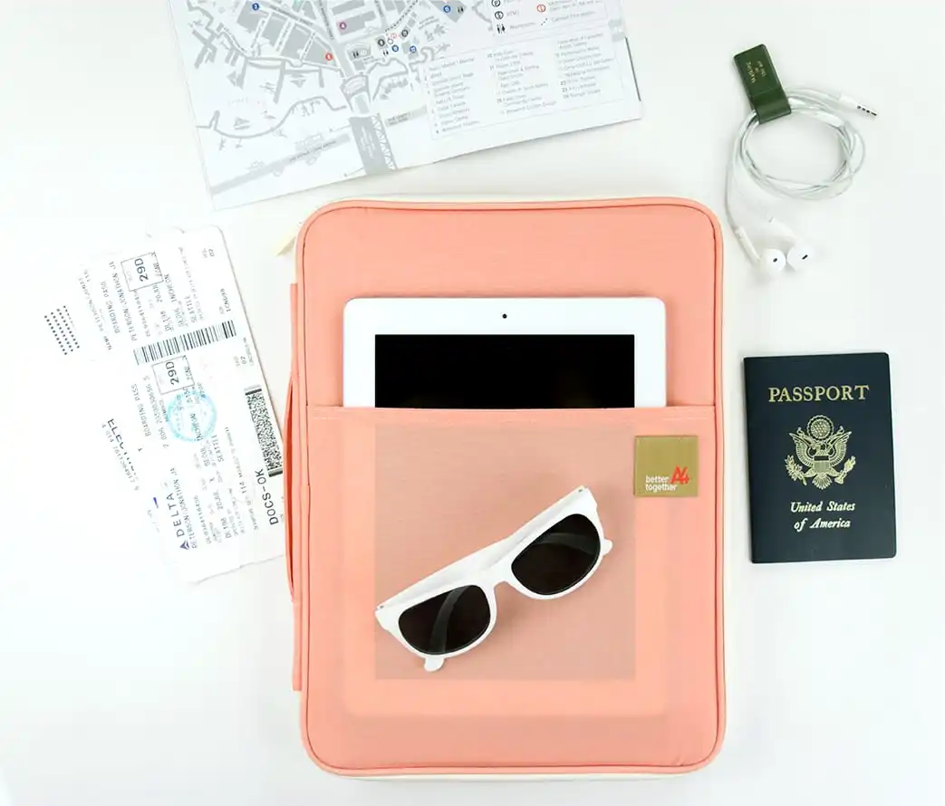 2024 Custom Multi-Function PU Leather Mag Safe Card Holder Zipper Travel Folder