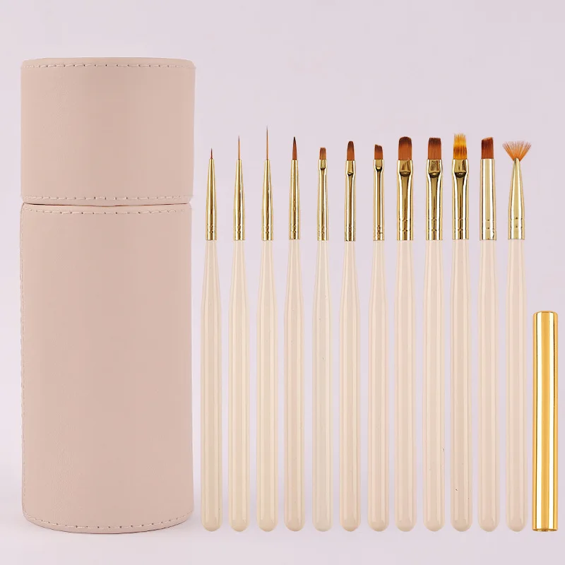 Japanese style nail pen set drawing light therapy 12 pcs professional paint art nail brush set