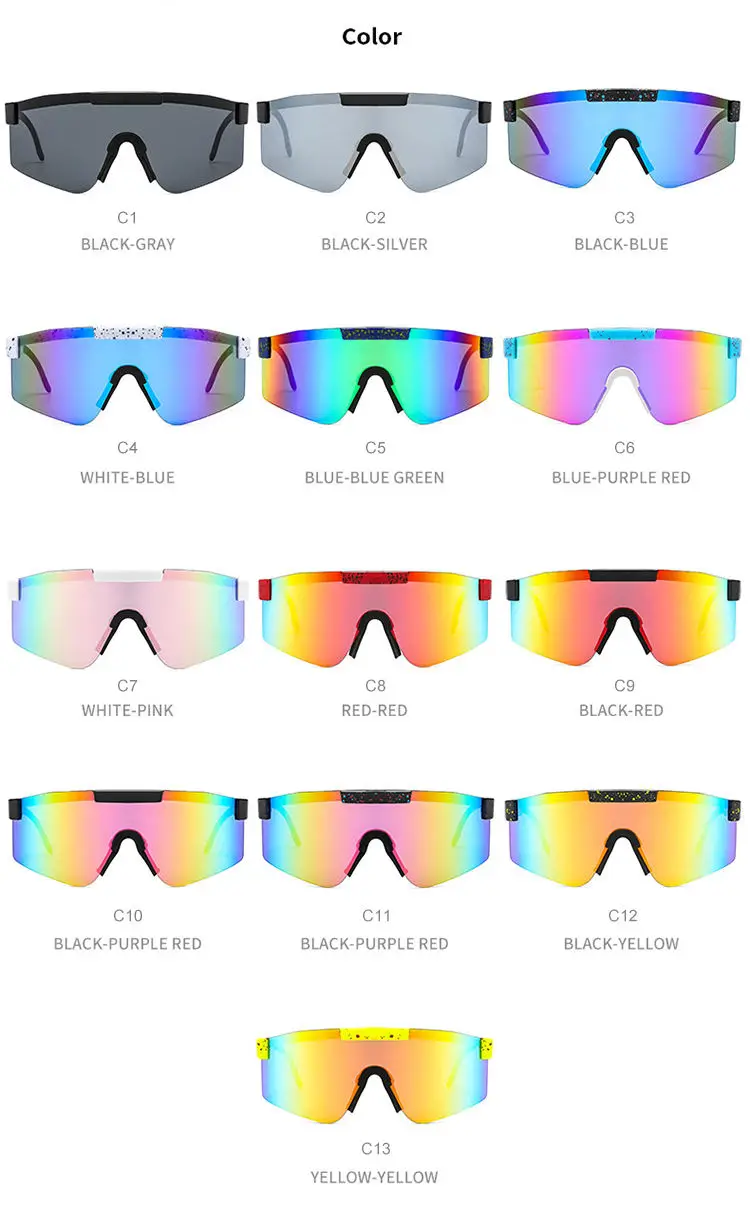 Viper Fashion Outdoor Sports Sunglasses Shades Trendy Fashion Men Women Cycling Oversized Custom Sunglasses