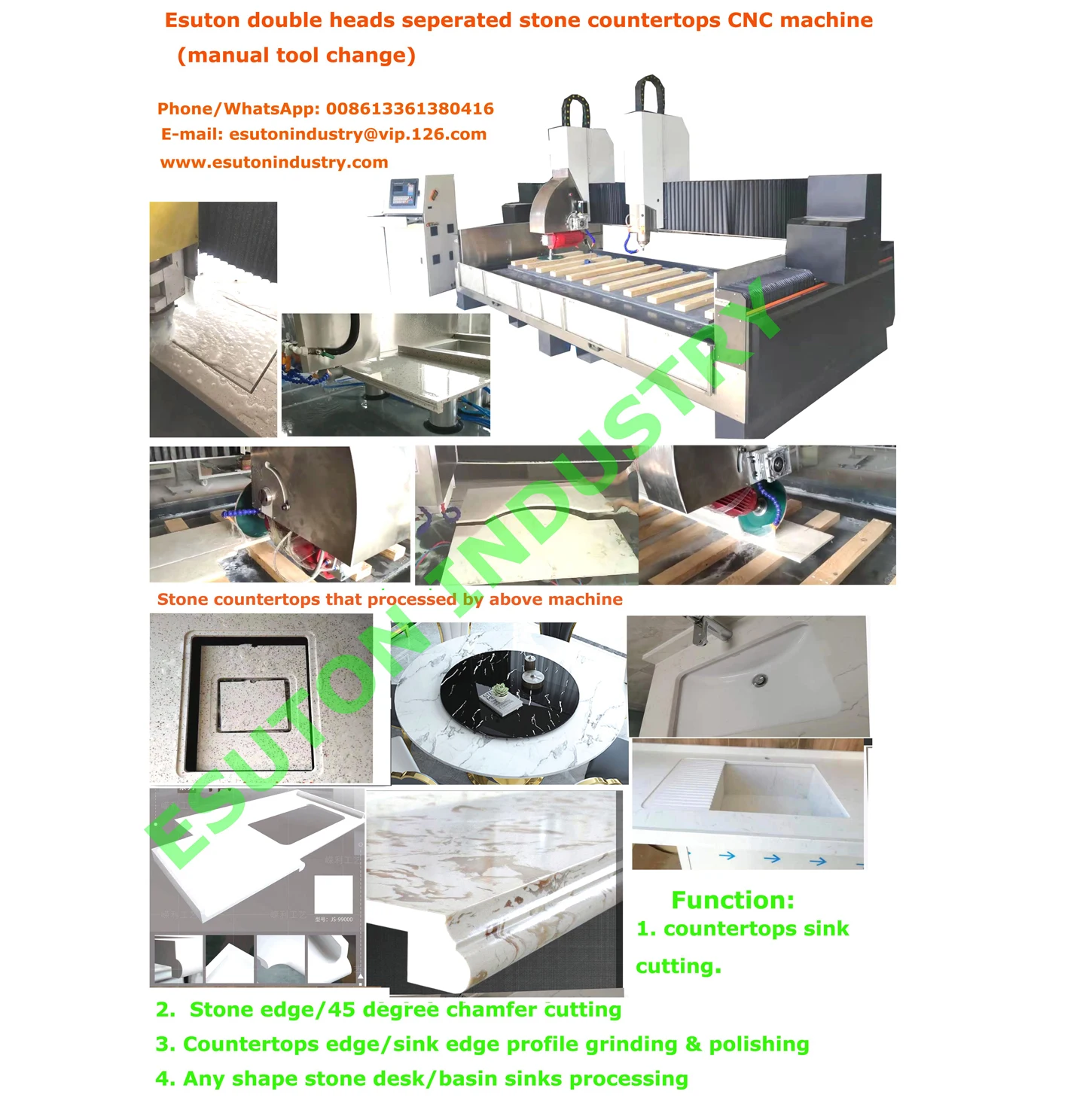 stone countertops machine stone countertop processing fabrication machine for edge chamfer sink hole cutting