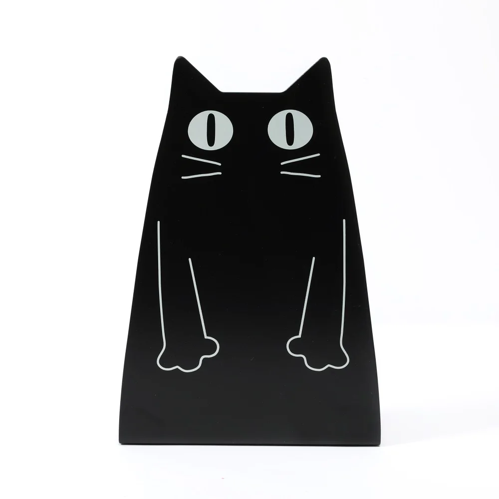 Maxery Iron Book Holder Standbook Stand Creative Cartoon Cat Bookend Bookshelf Children Christmas Gift Office School Supplies