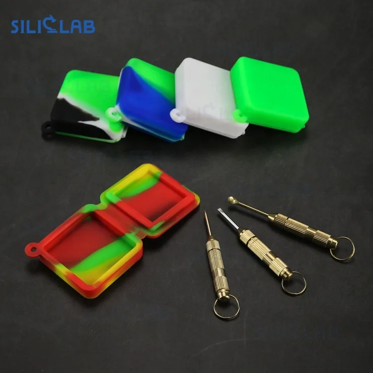 Best quality silicone oil wax jar 9ml square smoking products container tobacco smokeshop smoking accessories