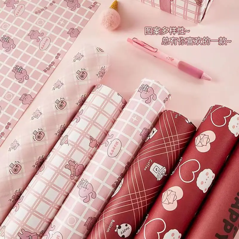 Cellophane Plastic Waterproof Thin Cigrate Gift Korean Floral One Color Wrapping Paper
