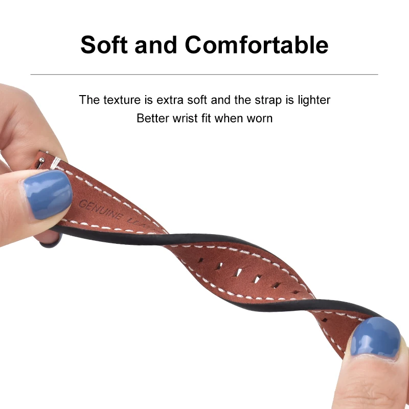 Top Grain Vintage Handmade Crazy Horse Genuine Leather Watch Bands Wrist Straps With Stainless Steel Buckle