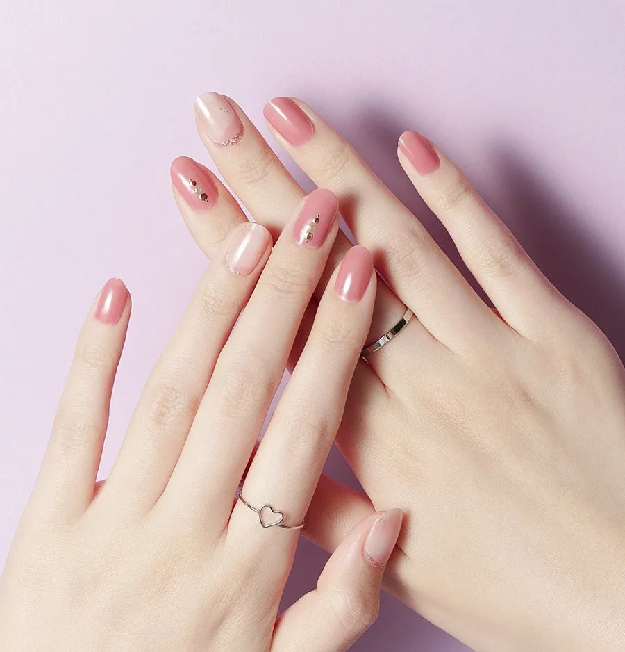 Hot Selling Korean Gel Decorated Nail Polish Strips Nail Nails Decal Light Pink Color Factory Wholesale