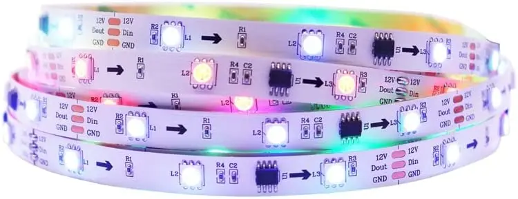 Ce Rohs Digital Addressable Rgb dream color  Ws2811 Smd5050  60led Rgb Led Strip