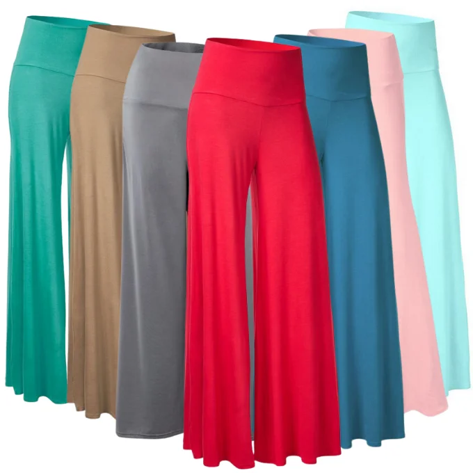 HOBISH Comfy Women Casual Solid Yoga Sweatpants Loose Wide Leg Palazzo Lounge Pants