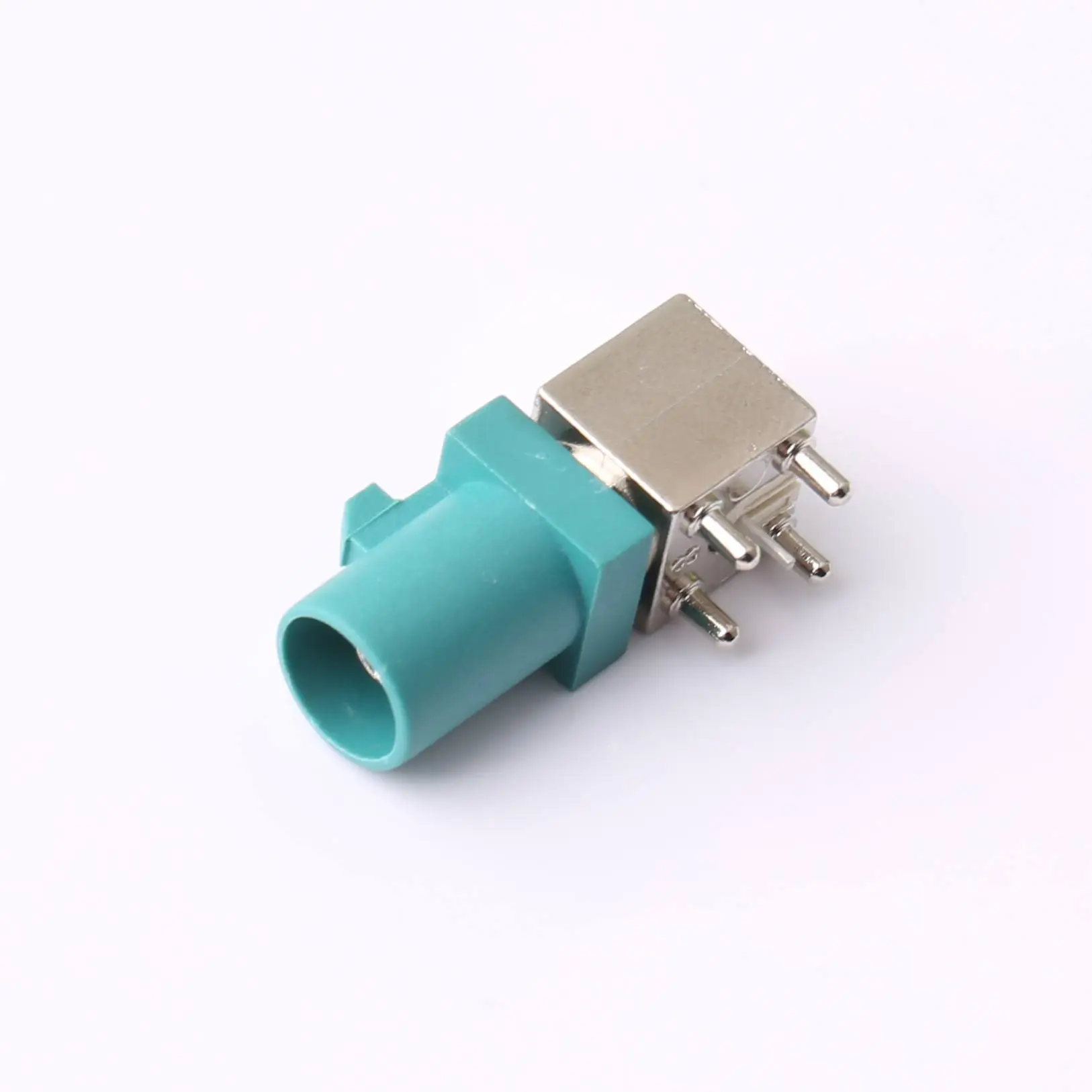 Kinghelm aqua blue universal Z type fakra connector male head 90 degree FAKRA board end antenna RF fakra z Rf coaxial connector