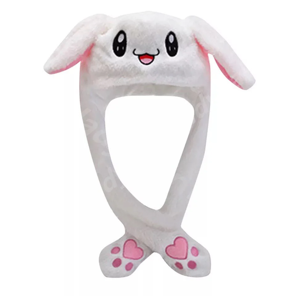 WD1 Cute Animal Plush Bunny Ear Hat Children Airbag Moving Ears for kids Cosplay Party Fancy Dress Winter Hats